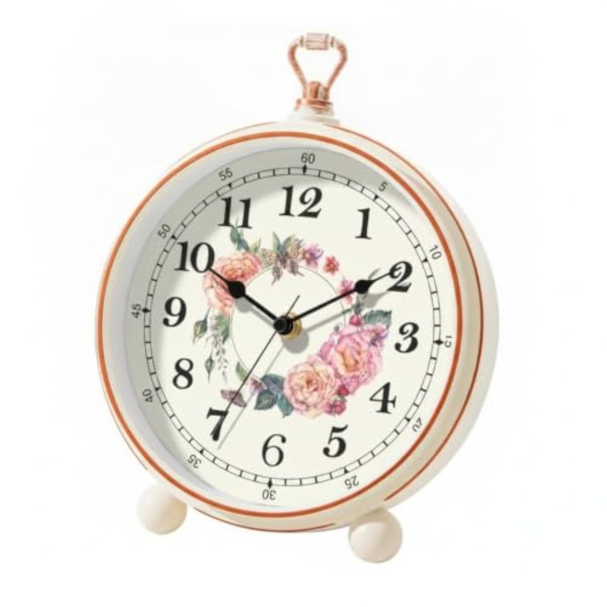 Vintage Analog Copper-Toned Desktop Alarm Clock